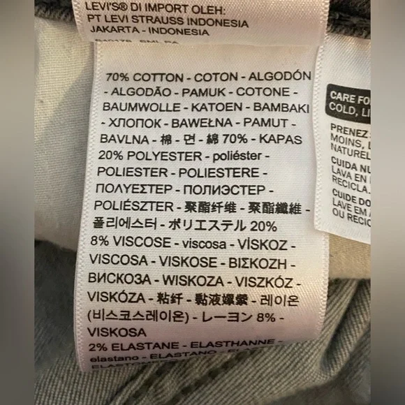 Levi’s 721 High Rise Skinny Jeans Size 27 Stretchy Grey Measures W26 L29 - Picture 10 of 10